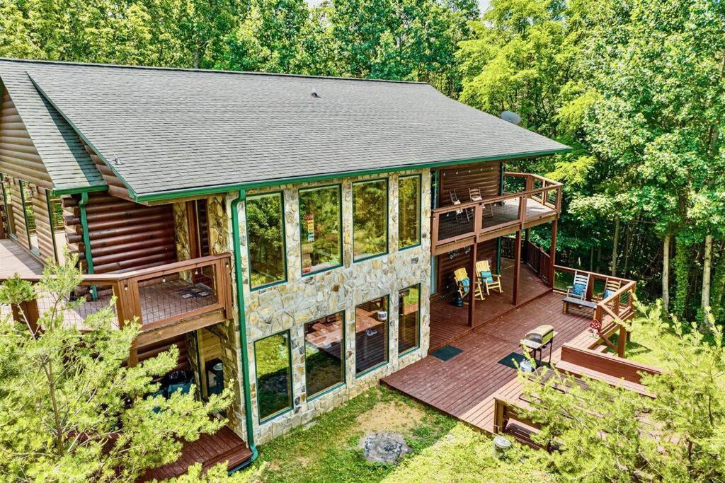 Panorama Mountain View Cabin, Less Than 10 Miles From Gatlinburg And Dollywood, Dog Friendly, 6 Bedrooms Sleeps 17, Fire Pit, Hottub, Washer Dryer, Fully Loaded Kitchen, Gameroom With A Tv, Pool Table, Arcade, Air Hockey, And Foosball セバービル エクステリア 写真